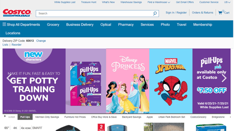 Costco Pull-Ups 'New Characters' Carousel Ad